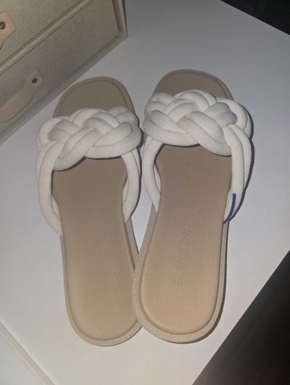 Rothy's Braid Front Slippers, Ivory, Worn 1x, Size 9